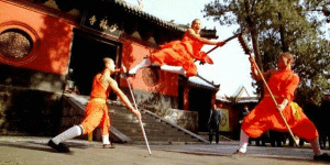 Monaci Shaolin durante l'allenamento.