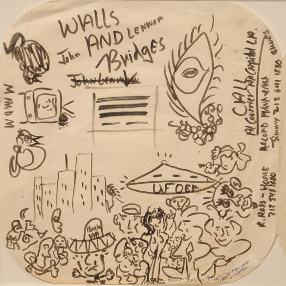 UFO side of the album sleeve doodles. (Credit: liveauctioneers.com)