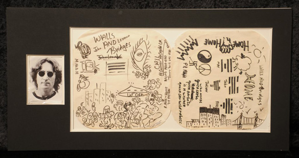 John Lennon doodles auctioned off on March 21, 2014. (Credit: liveauctioneers.com)