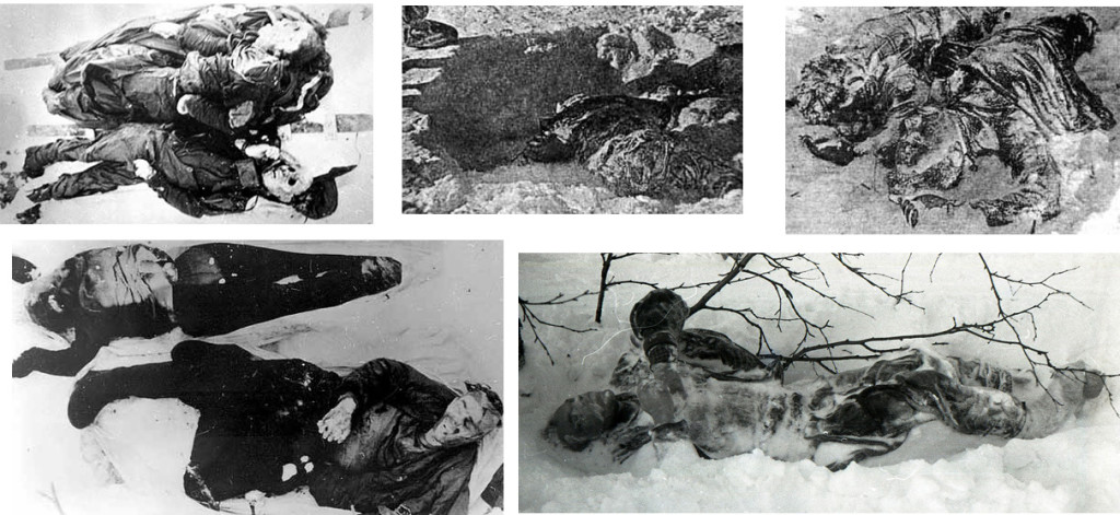 I corpi degli altri membri del gruppo Dyatlov.